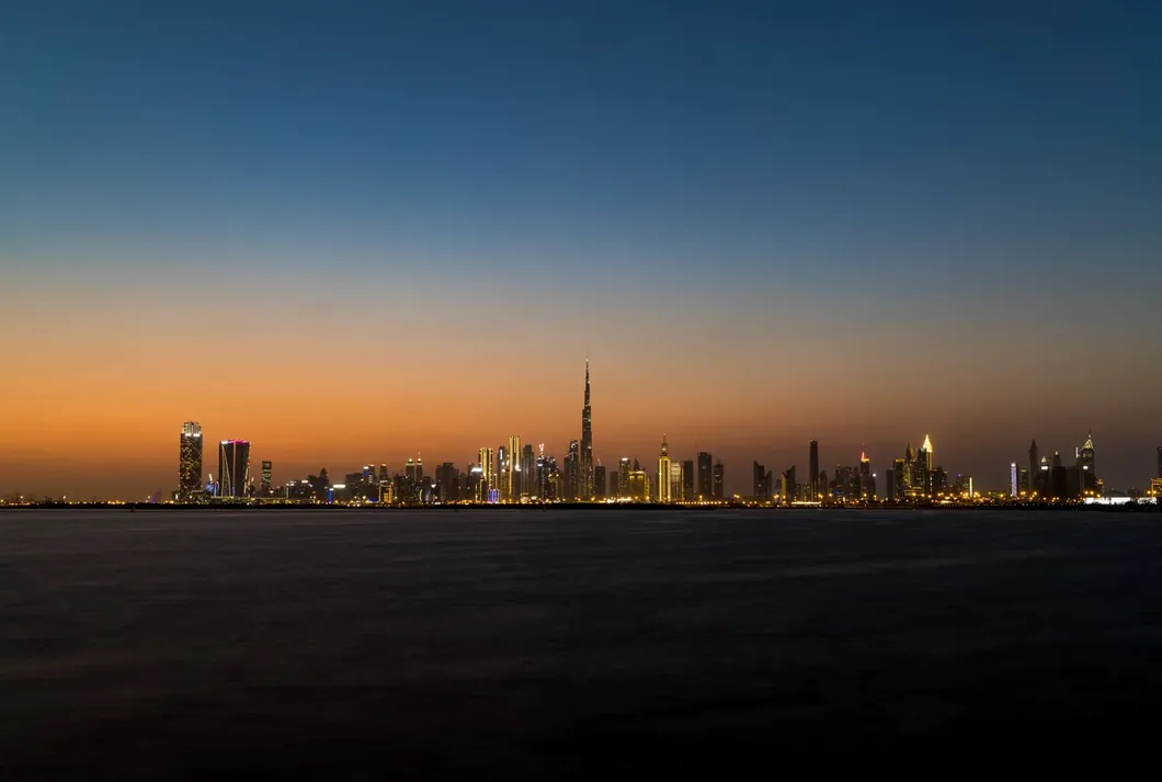 Ajman, UAE corniche at dusk